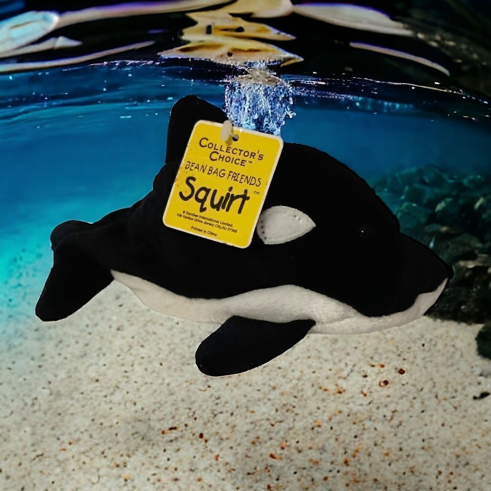 Shamu Orca Killer Whale MINI Plush Bean Bag Toy Stuffed Animal Dan Dee With Tags